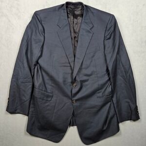 Hickey Freeman Blazer Mens 46L Navy Blue Loro Piana 100% Wool Jacket Formal Wear